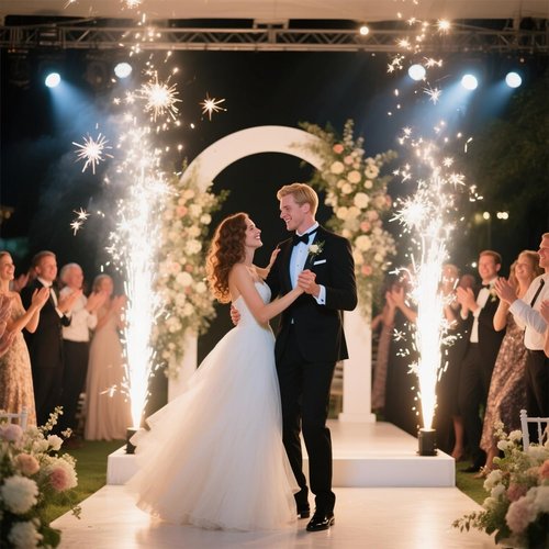 Premium Material 6.6ft-11.5ft (2-3.5m) Effect for Stage Light Cold Spark Machine Suitable for Wedding, Stage, DJ, Disco, Party Celebration Occasions (10 Packs)