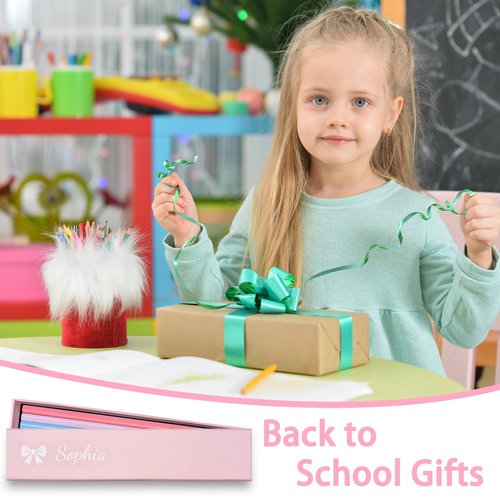 Spricoz 15pcs Personalized Pencils with Gift Box - Back to School Supplies for Kids - Custom Pencils Bulk with Name Text Logo - #2 Triangular lápices - Back to School Gifts for Students Teachers