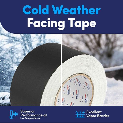 ECHOtape FS-G7731 | All Weather Lamtec WMP-VR Facing Tape | Metal Building Insulation Tape | White Seam and Repair Tape | Cold Weather Acrylic Adhesive | Contractor Tape | 2.83 in x 50 yds