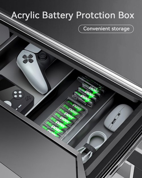 Mupoer Rechargeable AAA Batteries 16 Pack,1100mAh NiMH AAA Rechargeable Battery,1.2V Triple A Battery, High Capacity Low Self Discharge Pilas Recargables,3A Batteries for Solar Light Toy Remote