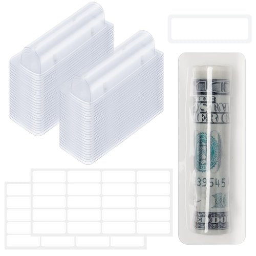 SBYURE 100 Pieces Clear Plastic Lip Balm Pouches Money Card Holder Money Cash Pouches with Adhesive for Cash, Gift Card, DIY Crafts (3.23"x1.14")