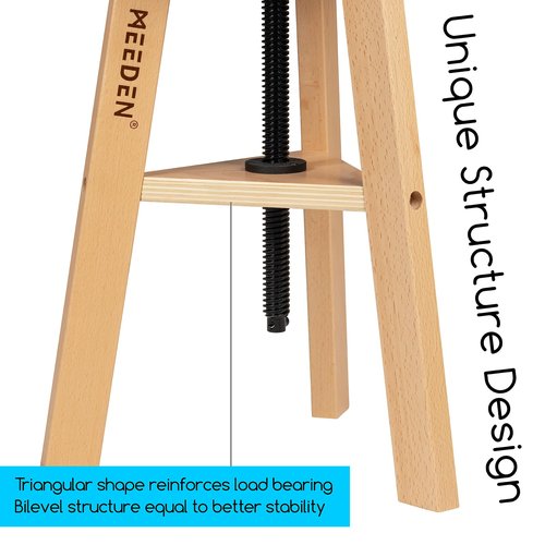 MEEDEN Wooden Drafting Stool with Adjustable Height, Artist Stool,Office Studio Stool, Up to 220 Lbs,German Beech Wood, Perfect for Artists Studio,Home Use,Kitchen,Bars