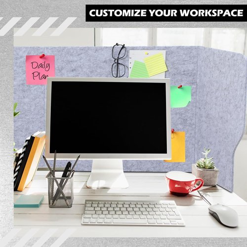 Dunzoom Desk Dividers - Large Acoustic Privacy Panels for Classroom & Office | 47.3 x 15.7 Inch, Gray