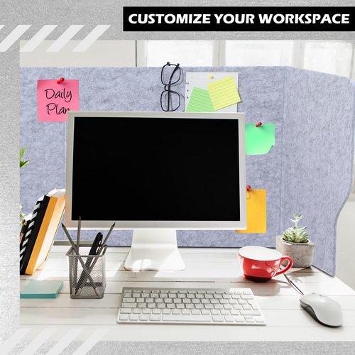 Dunzoom Large Desk Dividers for Students 47.3 x 15.7 Inch Acoustic Portable Fold Classroom Table Privacy Felt Boards for Workstation Office Home Furniture Partitions and Dividers, Grey