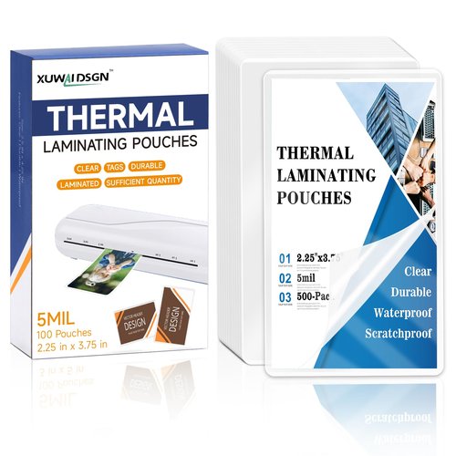 500 Pack 5mil 2.25“x3.75" Thermal Laminating Pouches Badge Laminate Pouches Clear Laminated Luggage Tags Printable Laminator Pouches for Business Permits Cards (500, 2.25"x3.75"-5mil)