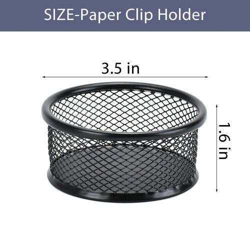 UFFICIUSUP Pen Holder Desktop Pencil Organizer Metal Mesh Pen Cup Paper Clip Holder Memo Pad Holder Stationary Organizer for Desk 3 Pieces of a Set