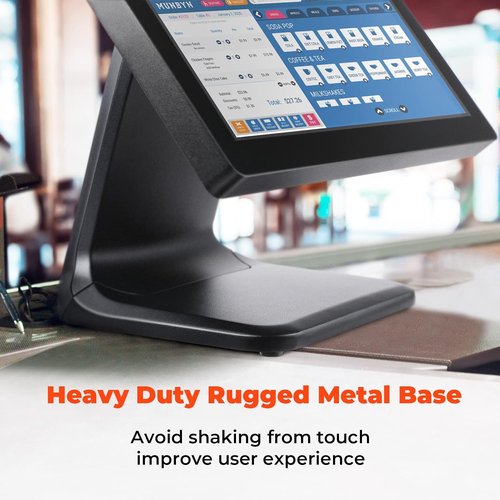 MUNBYN 17-Inch Touch Screen Monitor - 400 Nits Flat Capacitive LED for POS Systems | Includes 50 Rolls of Thermal Paper