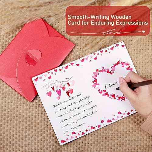 5 Year Marriage Anniversary Card Gifts for husband Wife, Wooden Happy 5th Anniversary Card for Her Him, Always and Forever Fifth Wood Wedding Cards for Men