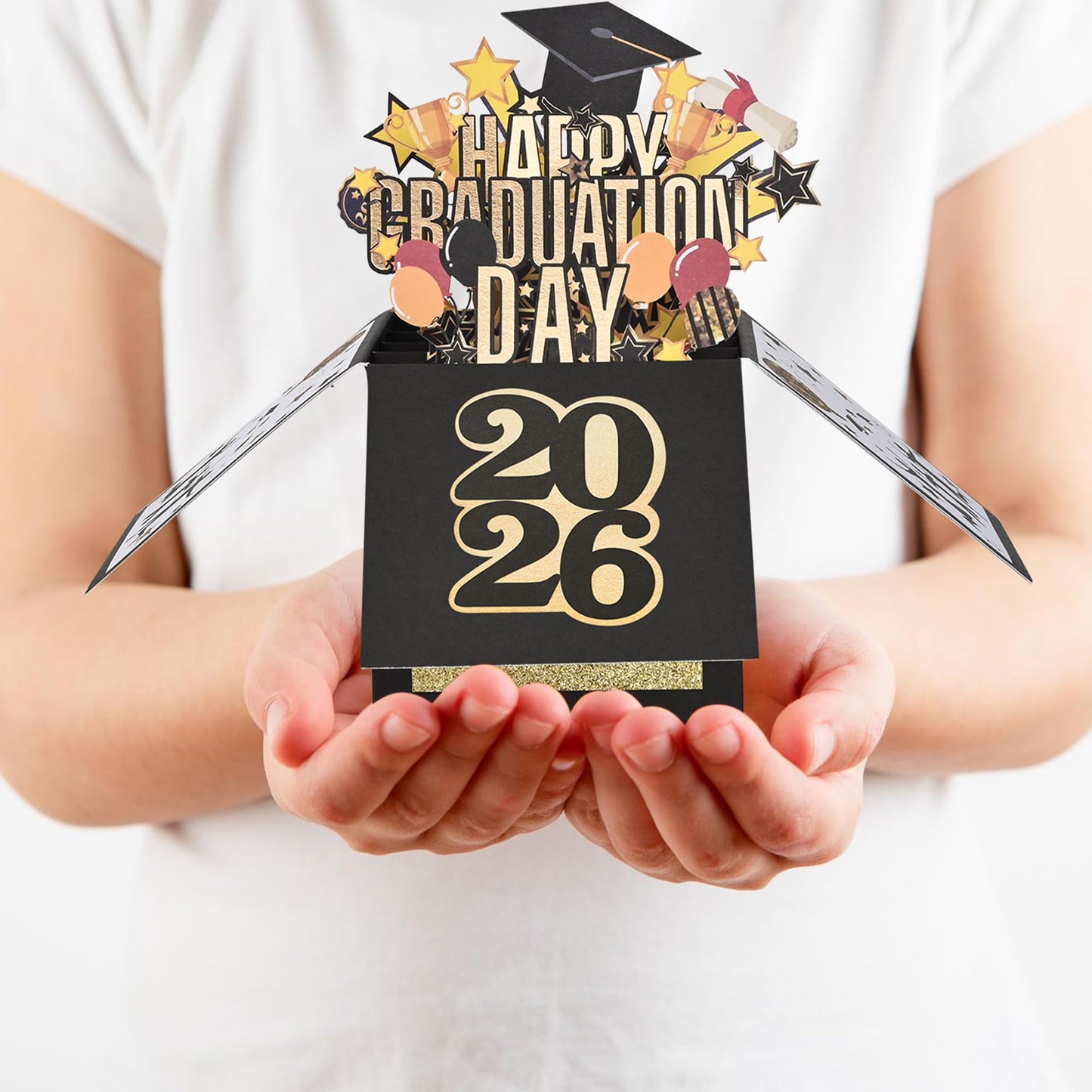 POPGIFTU Graduation Pop Up Card 2026 – 3D Happy Graduation Card with Envelope, Congrats Grad Cards for High School or College Graduate, Money & Gift Card Holder