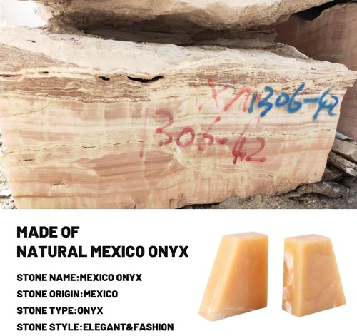 Koville Natural Mexico Onyx Bookends for Shelves, Large Bookends for Heavy Books, Non-Slip Heavy Duty Book Stopper for CD/Movies, Aesthetic Decorative Book Ends for Bookshelf Table Home Decor(Yellow)