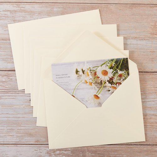 Colorful A7 Envelopes - 100 Pack for Greeting Cards | Perfect for Birthdays, Weddings & Baby Showers (Cream, 5.24 x 7.24 Inches)