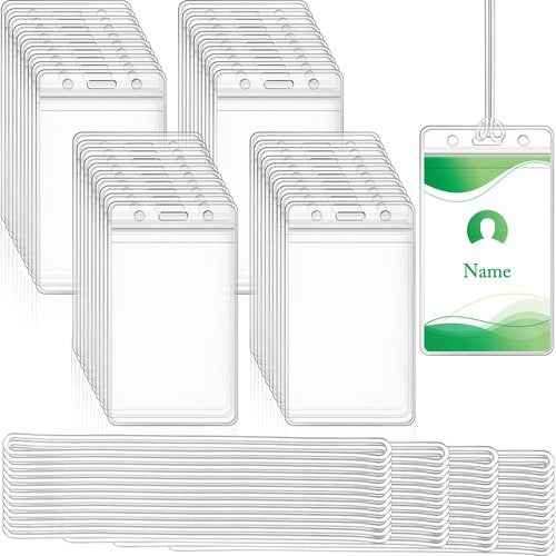 200 Pack Clear Luggage Tags Bulk Bag Tag Badge Holder for Suitcases Waterproof Zip Identification ID Card Holder with Clear Loop Straps Business Travel and Office Supplies