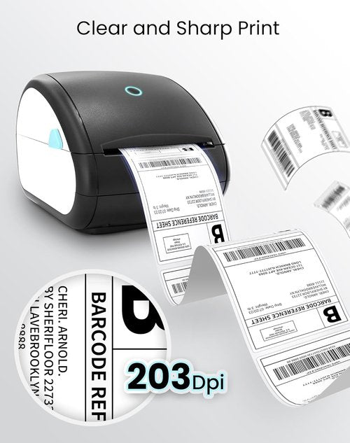 Shipping Label Printer Bluetooth - 4x6 Thermal Printer for Small Business | Easy Connectivity & Clear Prints, Black