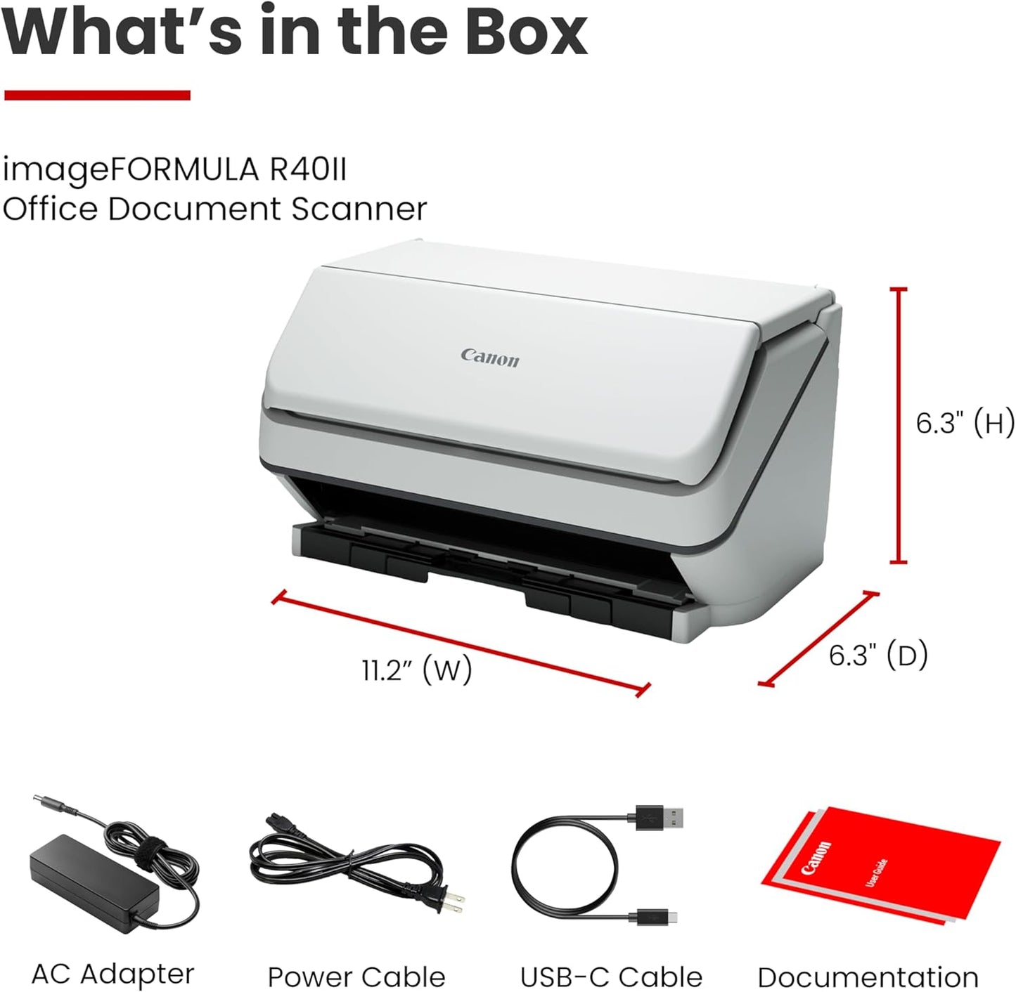 Canon imageFORMULA R40II - High-Speed Office Document Scanner | Compact & Efficient Design
