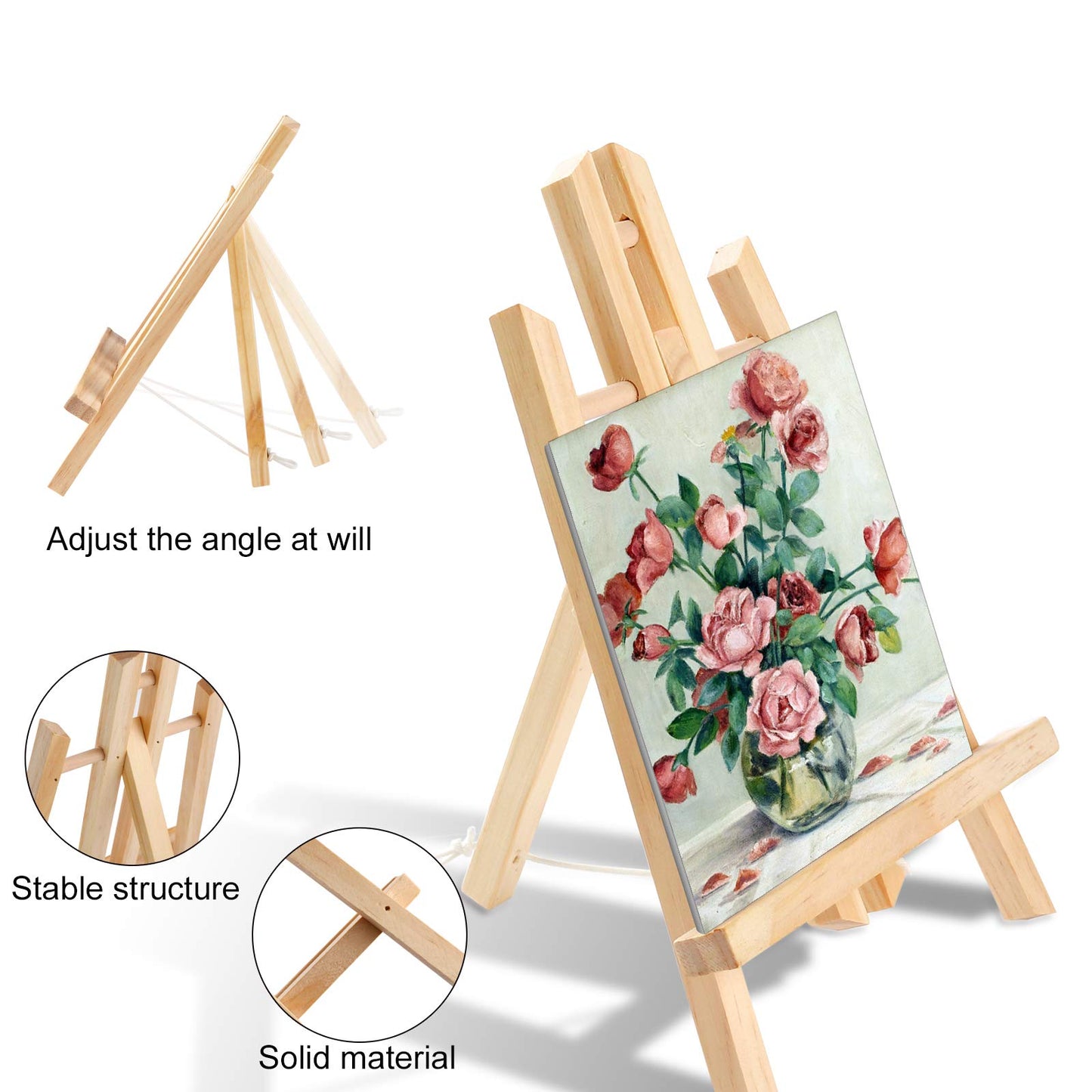 240 PCS Professional Painting Set with 20 PCS Wood Easels,20 Packs of 200 Brushes with Nylon Brush Head and 20 PCS Palettes, Painting Supplies kit for Kids & Adults to Painting Party.
