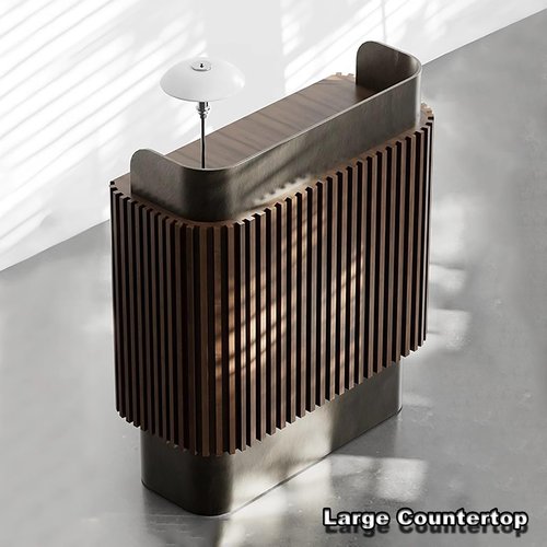 JCSRYD Office Reception Desk Counter, Stainless Steel Reception Room Table, Front Desk Furniture Nail Hair Beauty Salon Spa Restaurant(Brown)