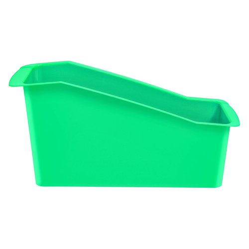 Storex Modern-Series Large Book Bin – Interlocking Plastic Organizer for Home, Office and Classroom, Green, 6-Pack (71224U06C)