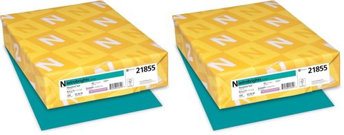 Neenah Wausau Astrobrights Colored Cardstock, 8.5” x 11”, 65 lb/176 GSM, Terrestrial Teal, 250 Sheets (21855) (Pack of 2)