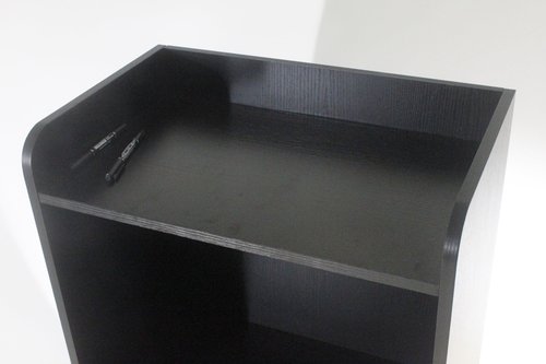 EastSideHX Lecterns & Podiums, Podium Stand with Wheels and Storage Layer, Portable Podium Reception Desk, Suitable for Church pulpits, Mobile lecterns for Meetings, and classrooms Black
