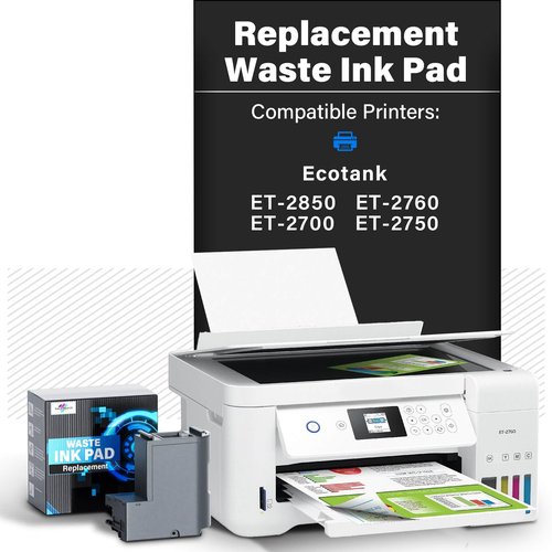 Sublimaker Waste Ink Pad Replacement with Reset Software Compatible Replacement for E Pson ET-2850 ET-2760 ET-2750 ET-2700 ET2850 ET2760 ET2750 ET2700 2850 Printer, Maintenance Box with Reset Software