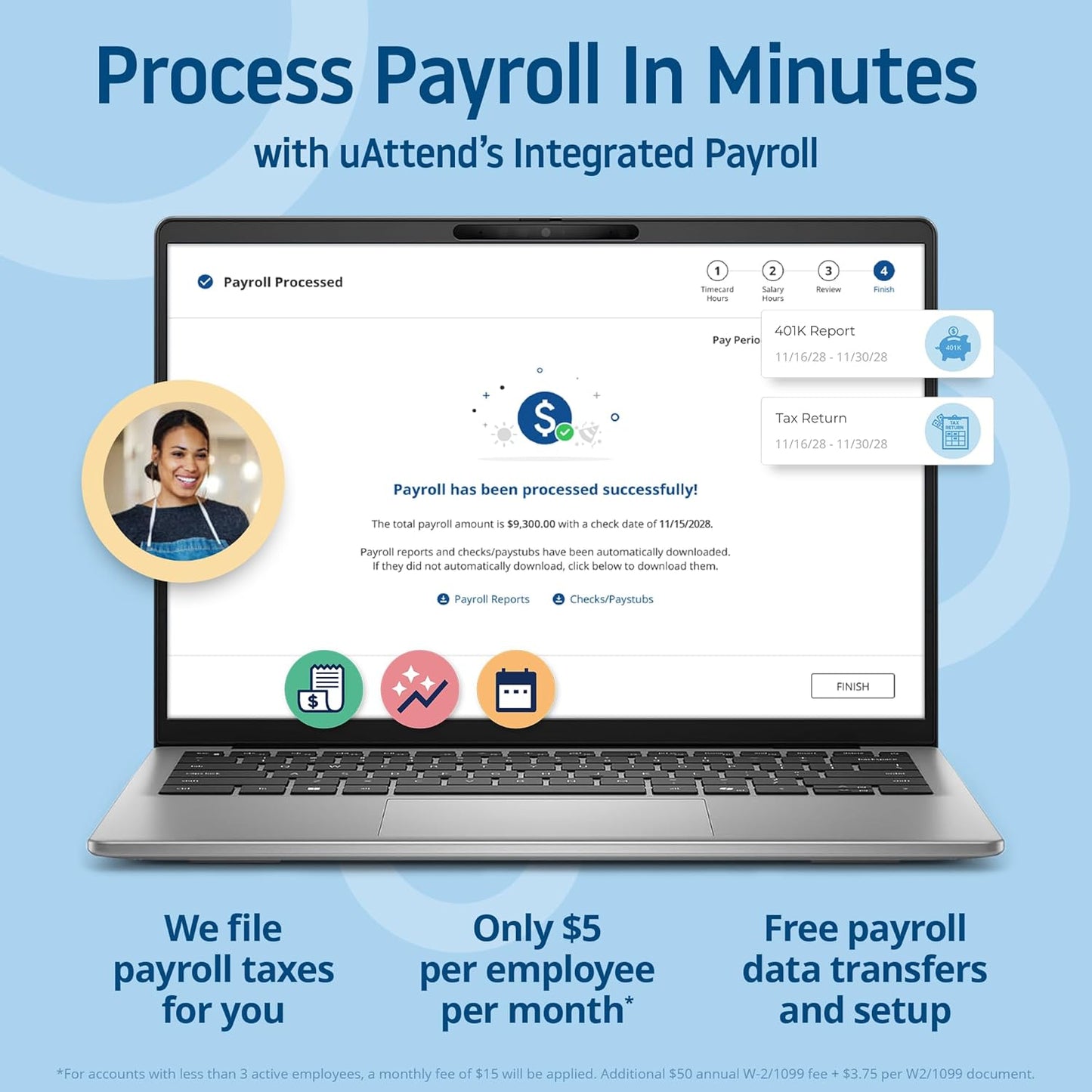 uAttend Touch-Free Time Clock System - Voice Control & Facial Recognition for Small Businesses | DR2000