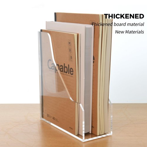 AIMOLLY Acrylic Magazine File Holders, Classroom Organization and Storage, Clear Bookend File Sorter, Desktop File Organizer, Magazine Holder Rack for Classroom, Home, and Office