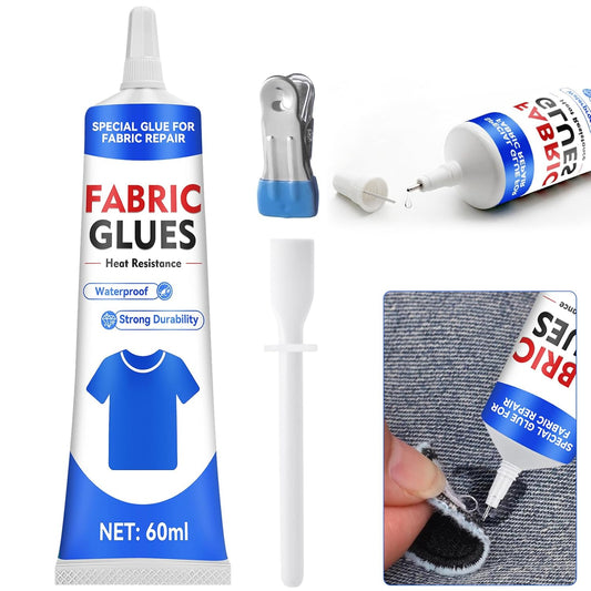 Skiennix Fabric Glue - Permanent 50 ML Washable Clear Adhesive for Clothing, Denim & Textiles