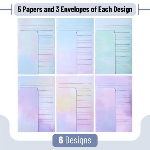 Mr. Pen- Stationery Writing Paper with Envelopes, 30 Letter Writing Paper with 18 Envelopes, Cute Stationary Set for Writing Letters, 8.18 x 5.5 Inch Stationary Paper and 6 x 3.75 Inch Envelopes