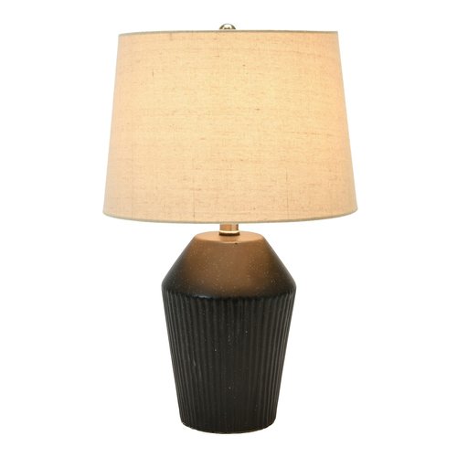 Creative Co-Op Round Stoneware Desk Lamp