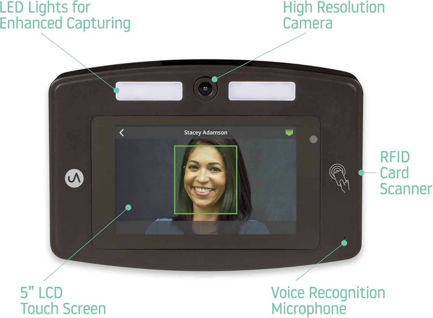 uAttend Touch-Free Time Clock System - Voice Control & Facial Recognition for Small Businesses | DR2000