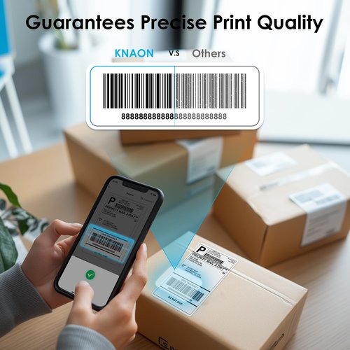 KNAON Shipping Thermal Label Printer, 4x6 Portable Label Printer, Bluetooth Label Maker for Small Business, Support iPhone,Android,Windows,Mac,Chromebook,Works with USPS, Ebay,Shopify&More, Black