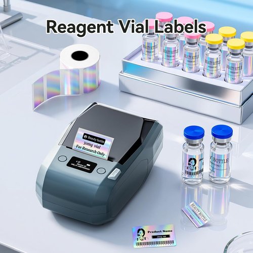 NIIMBOT M2 Bluetooth Label Maker - 2-Inch Thermal Transfer with Hologram Tape | Ideal for Office & Home Use