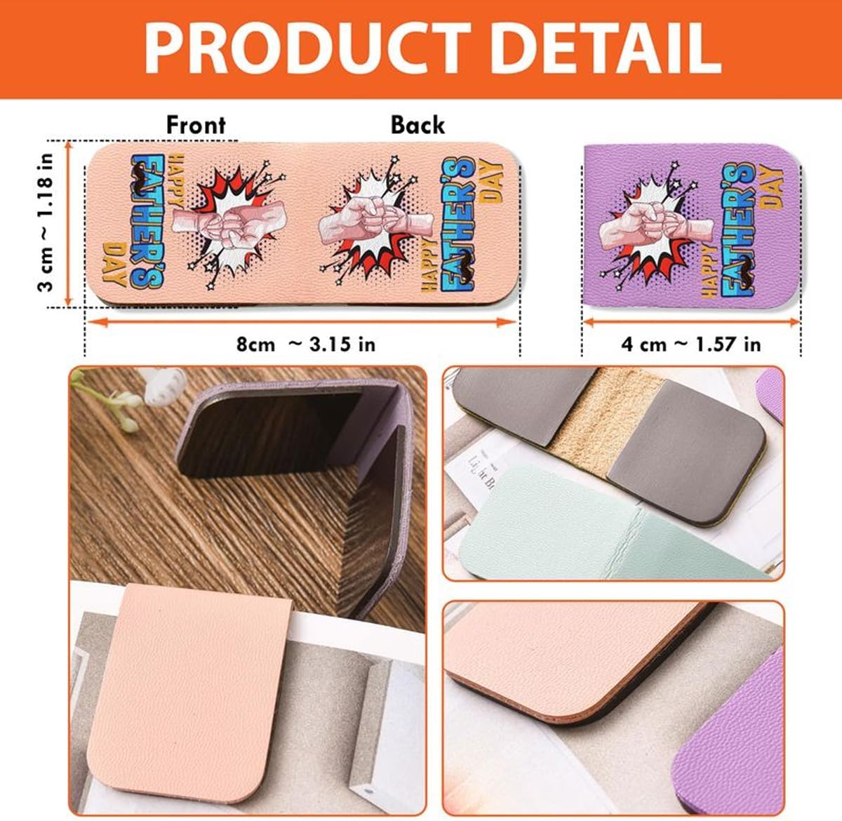 Skiennix Personalized Leather Magnetic Bookmark - Custom Birth Flower Design | Unique Gift for Readers