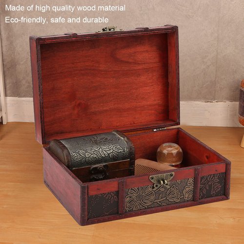 Wooden Box, Wooden Storage Box, Wood Craft Box, Wooden Boxes, Mens Jewelry Box, Cigar Box, Keepsake Box, Wooden Jewelry Box Organizer For Documents Chinese Design With Hinged Lid