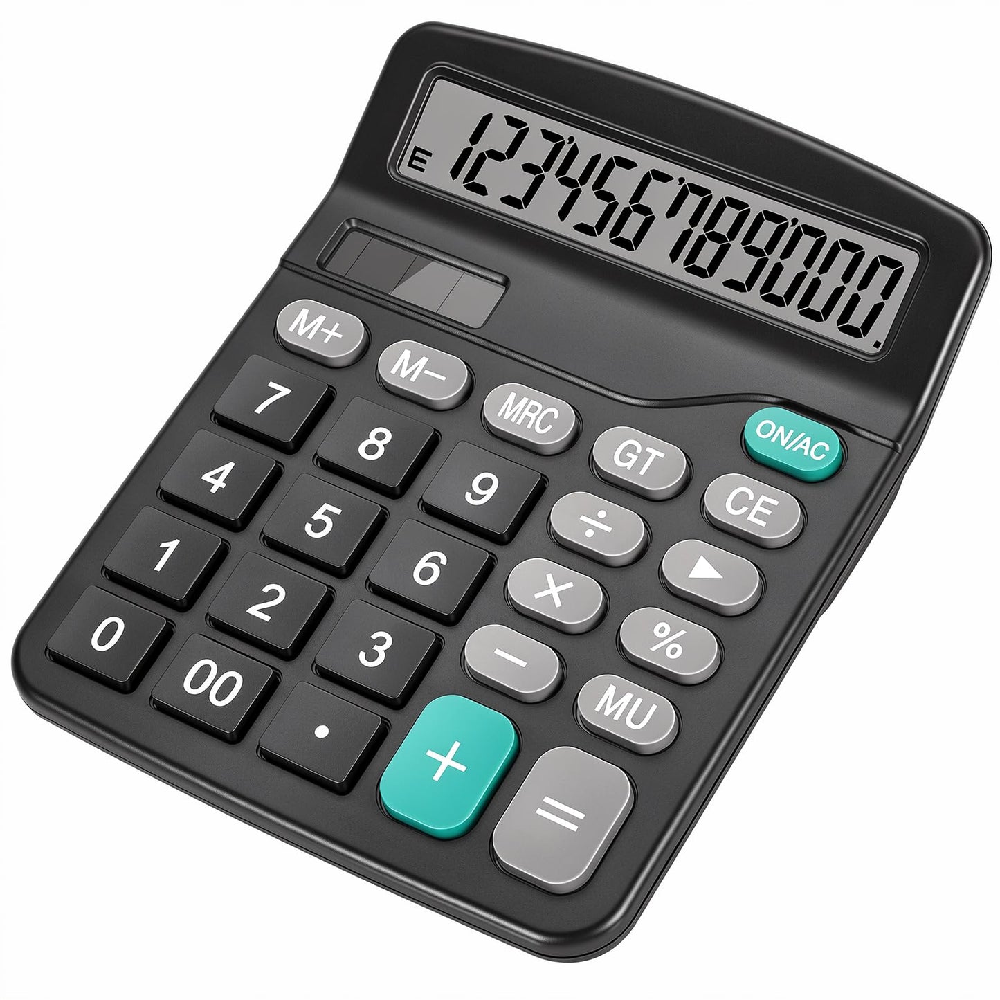 DANRONG Desktop Calculator with Big Buttons, Dual Power Source, Solar and Battery, Large Display Screen - Perfect for Office, Teachers, and Students (Black)