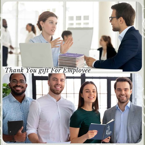 Dispowreath 20 Sets/40 Pcs Employee Appreciation Gifts Bulk A6 Inspirational Journal with Ballpoint Pen and Sticky Note Thank You Notebook for Staff Student Teacher Coworker Christmas(Dark Morandi)