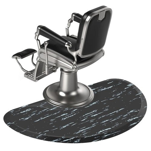 3ft. x 5ft. Salon Floor Mat, Lorvain Anti Fatigue Barber Shop Chair Mat for Circle Chair Base Hair Stylist Beauty Floor Mats Thick Half Round Office Comfort Floor Mat for Salon & Barber (Marble)