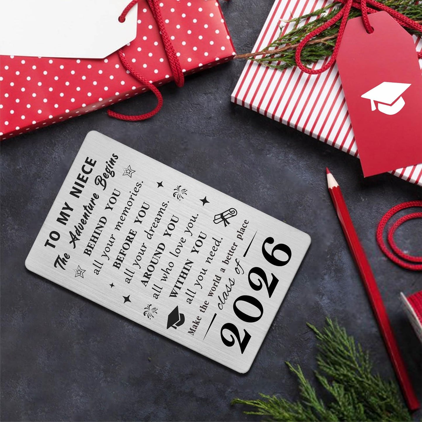 Gezxin Niece Graduation Card 2026- Proud Niece Graduation Gifts from Aunt and Uncle- College High Middle School 5th 8th Grade Master Nurse Medical Grad Graduate Presents
