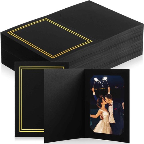 Fainne 200 Pcs Photo Folders for 4x6 or 5x7 Pictures Photo Frame Note Cards Paper Greetings Cardboard Picture Frame Inserts Cards Picture Insert Notecard for Portraits
