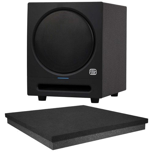 PS Eris Sub 8BT Powered Bluetooth Studio Subwoofer, Isolation Platform Pad Bundle