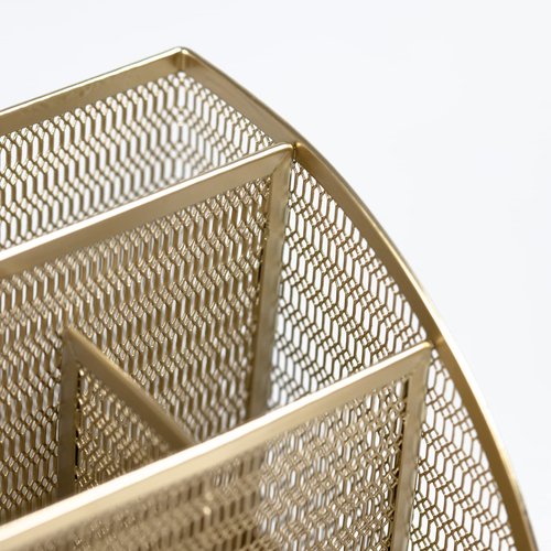 BLU MONACO Gold Desk Organizer with Drawer – Small Desk Caddy & Accessories, Pencil Holder for Office Supplies & Accessories