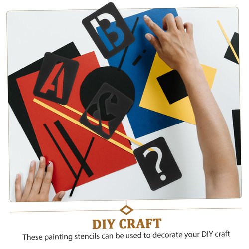 DOITOOL 42Pcs Alphabet Letter Stencils Reusable Painting Templates for Graffiti Home Decor and Furniture for Creative Expression Various Surfaces