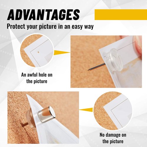 Outus 20 Sets Magnetic Push Pin Magnet Thumb Tack Poster Hanger Thumb Tacks for Wall School Supplies Classroom Decoration Bulletin Boards (Silver)