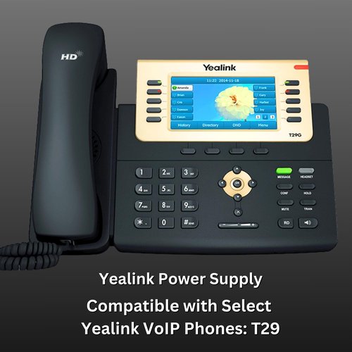 Yealink PS5V2000US Power Supply Adapter 5V 2A - Compatible with Yealink SIP Phones: T54W, T29G, T46S, T46U, T48S, T48U, T52S, T54S, T56A, T58V, T58A, Bundle with Global Teck Microfiber Cloth