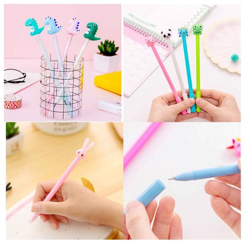 YYaaloa 140pcs Cute Cartoon Novelty Gel Ink Pens Cartoon Animal Writing Pens 0.5 mm Black Ink Assorted Styles Fun Kawaii Pens Bulk for Kids Office School Supplies (140 Piece Assortment, Black)