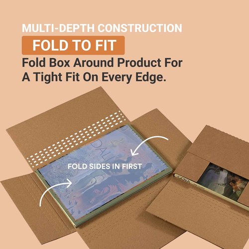 AVIDITI Foldable Shipping Boxes Flat 12.125"L x 9.125"W x 2"H, 50-Pack | Corrugated Cardboard Box for Packing, Shipping and Storage