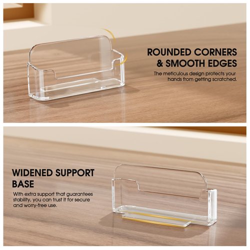 MaxGear 16 Pack Acrylic Business Card Holder for Desk, Clear Plastic Display Stand Fits 50 Business Cards, Elegant Desktop Organizer for Home and Office