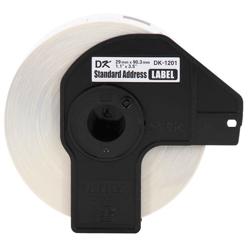 Brother Genuine DK-1201 Die-Cut Standard Address Labels – Long Lasting Reliability, Die-Cut Standard Address Paper Labels, 1.14” x 3.5” Individual Label Size, 400 Labels per Roll, (1) Roll per Box