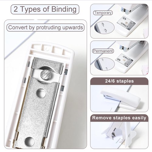 COMFYROOM Desk Accessories with Pen Holder, Office Supplies Desk Organizers and Accessories, Tape Dispenser, Stapler, Staple Remover, Staples, Clips Set, Ruler, Scissor, Pen, Tape (White)