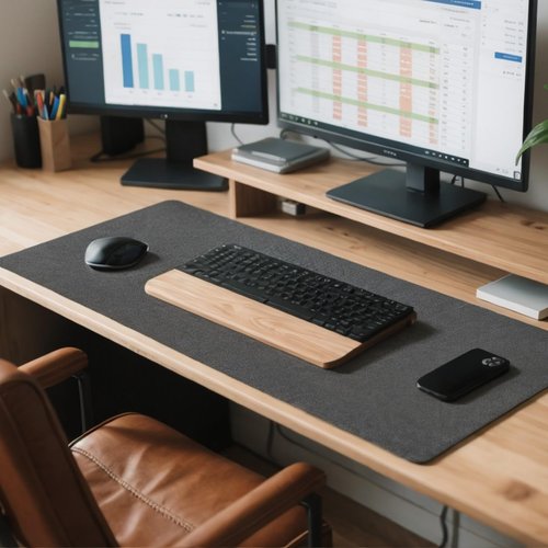 Large Felt Desk Pad | Felt Desk Protector | Full Desk Mouse & Keyboard Mat | Computer Desk Mat - 36×16 Inch Workspace Protector(Black)